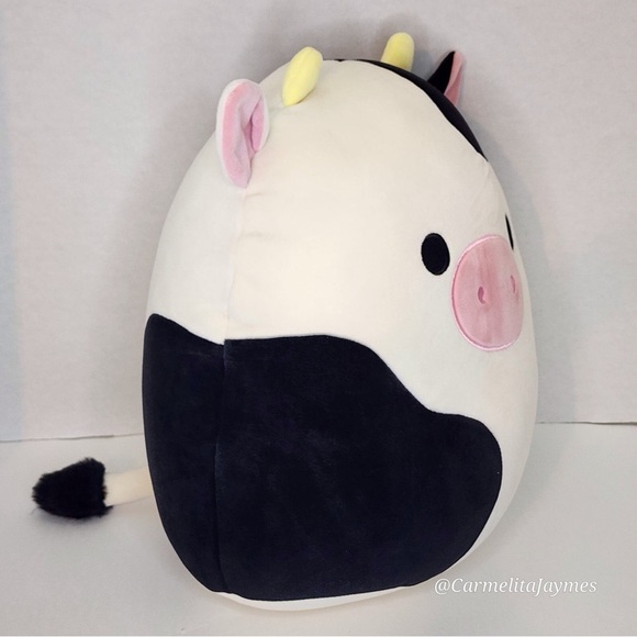 CONNOR 🐮 Black & White Cow Original Squishmallow By Kellytoy ☆ NWT ☆ - Picture 6 of 8